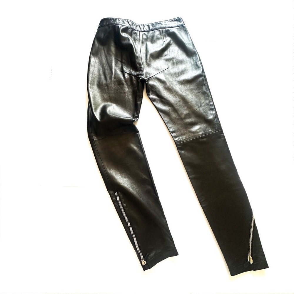 Alexander McQueen Black Leather Full Zipper Runway Trousers 2008 42/M - Picture 4 of 16